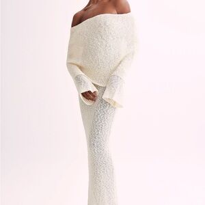 Elegant Off-Shoulder Cream Dress